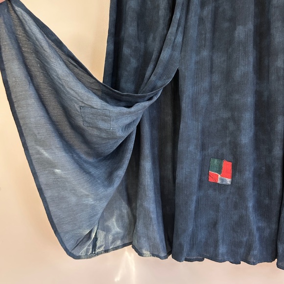 VINTAGE 90S NINO WONG Patchwork Midi Skirt Lagenlook Art To Wear Boho Cottage 1X - Picture 7 of 11